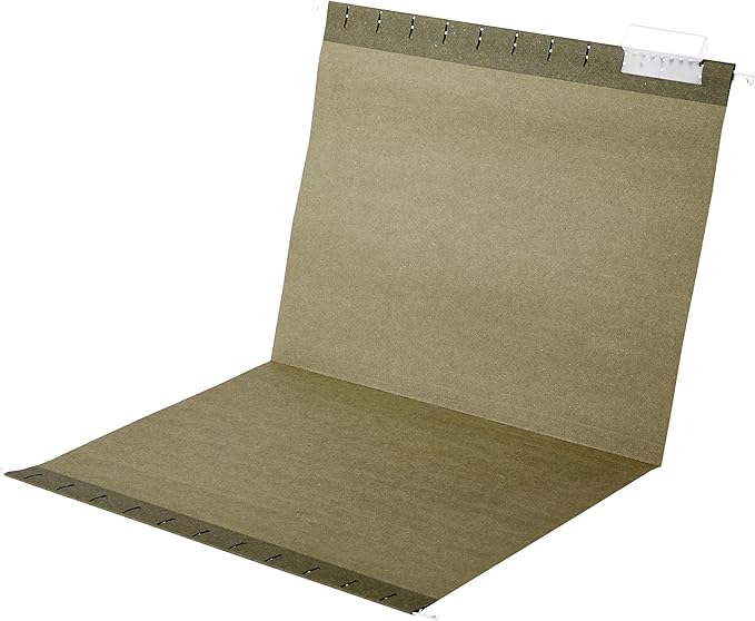 Amazon Basics Hanging File Folders, 1/5-Cut Tabs, Letter Size, Standard Green, 50 Count per Box