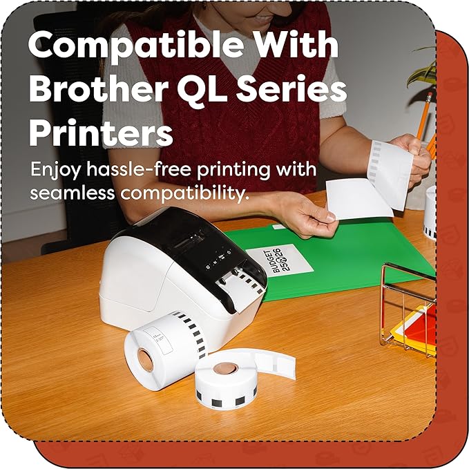 Aegis Adhesives - Compatible Label Replacement for Brother DK-1221 (0.9 Inch) Square Stickers, Use with QL Printers - 12 Rolls + 1 Frame