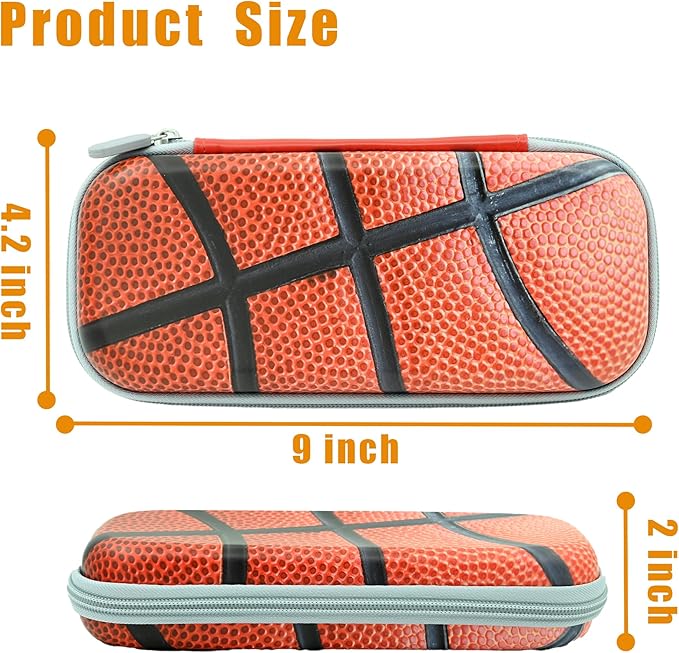 Basketball Pencil Box Zip Pencil Case for Boys Girls School Organizer Pencil Bag Large Capacity Pencil Pouch