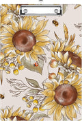 Fall Sunflowers Clipboard Decorative Clip Board with Metal Clip A4 Standard Size 12.5" X 8.7" for Teacher Students Nurses Office