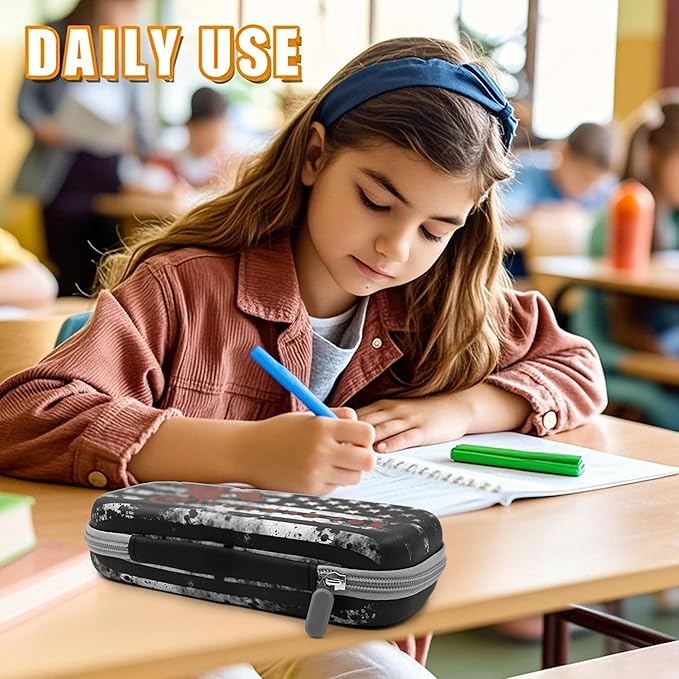 Motocross Pencil Case Zip Pencil Box Multi Pouch Holder Desk Organizer For Boys Girls School Office