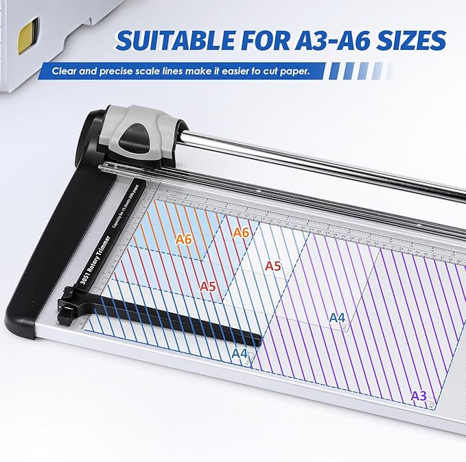 Rotary Paper Trimmer, 15 Sheets Heavy Duty Paper Trimmer, 480mm(18.90") Cutting Length, Commercial Grade Rotary Paper Cutter for Home/Office/School, Black & Silver