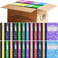 UZLU 48 Pack Mini Composition Notebooks Bulk College Ruled Half Composition Notebook Narrow Ruled Small Pocket Marble Journal 12 Color-4.5" x 3.25"-60 Sheets for Students Office School Supplies
