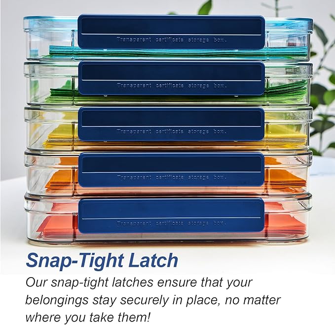 Clear Portable Slim Project Case 9 X 13 Plastic Storage File Box For Letter A4 Paper Photo Documents Scrapbook, 3 Count