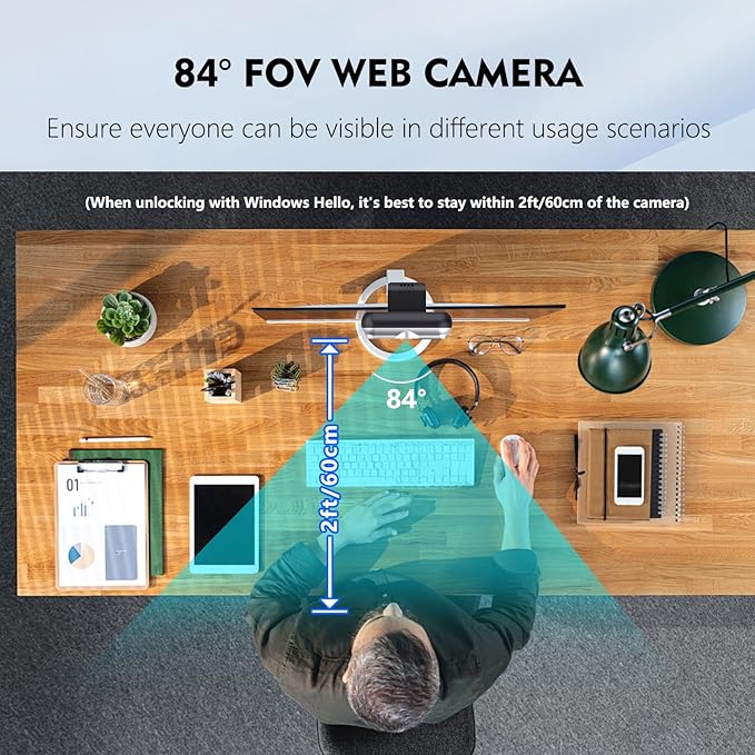 TOALLIN 2K QHD Webcam with Windows Hello, Facial Recognition Web Camera, 5 Million Pixels, Auto-Focus Computer Camera, USB Webcam with Microphone & Privacy Shutter