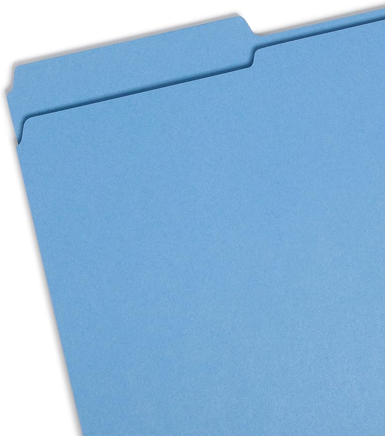 Smead File Folder, Reinforced 1/3-Cut Tab, Legal Size, Blue, 100 per Box (17034)