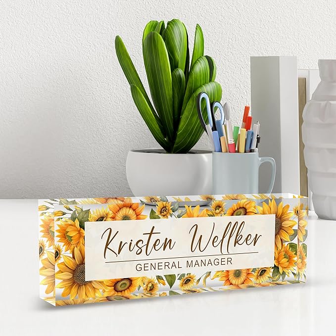 Name Plate for Desk, Custom Office Desk Decor The Office Gifts for Women Men, Employee Appreciation Gifts for Boss, Manager, Teacher, Nurse