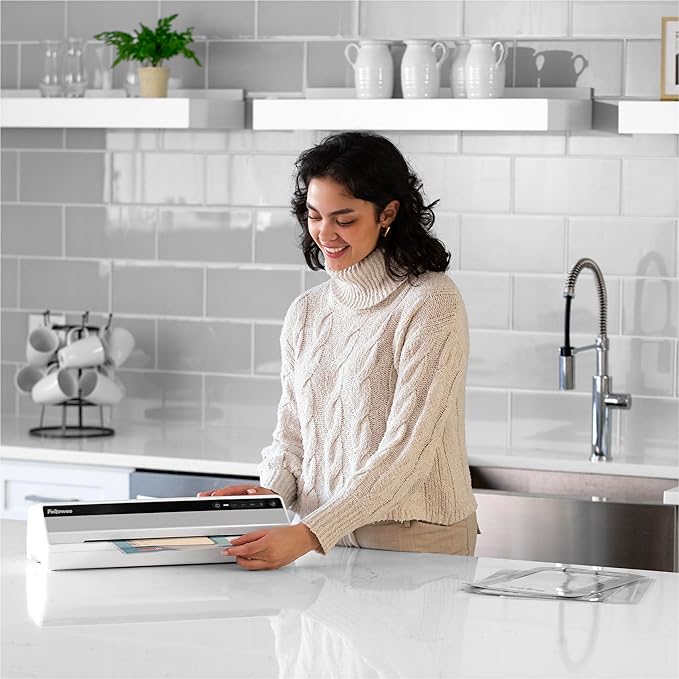 Fellowes Saturn 125 Thermal Laminator Machine for Home or Office with Pouch Starter Kit, 12.5 inch, Fast Warm-Up, Jam-Free Design (5736601)