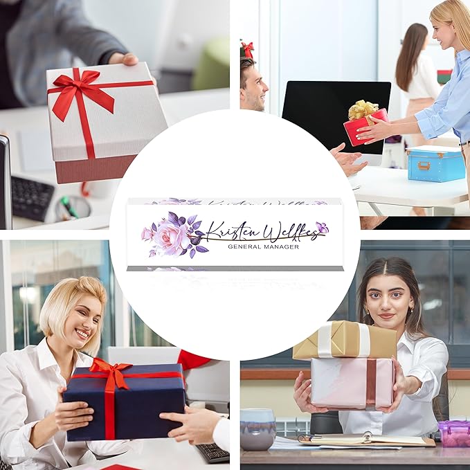 Custom Personalized Name Plate - Office Desk Decor for Women & Men, Employee Appreciation Gifts