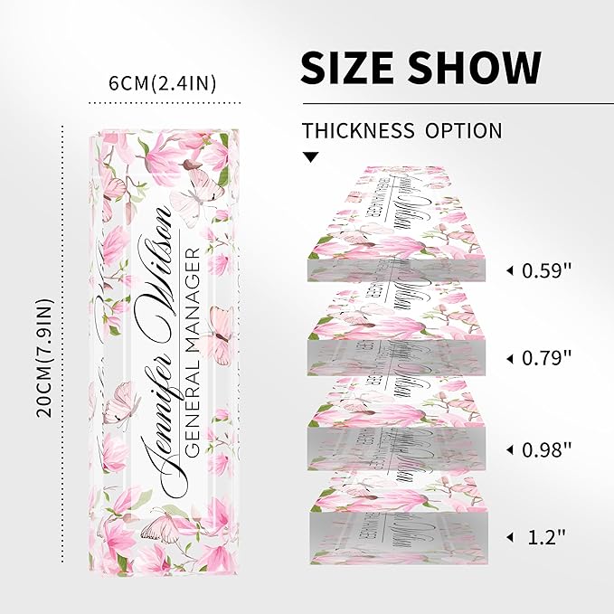 Desk Name Plate Personalized, Personalized Name Plate for Desk, Custom Office Desk Decor The Office Gifts for Women Men, Acrylic Desk Accessories Employee Appreciation Gifts for Boss, Manager, Teacher