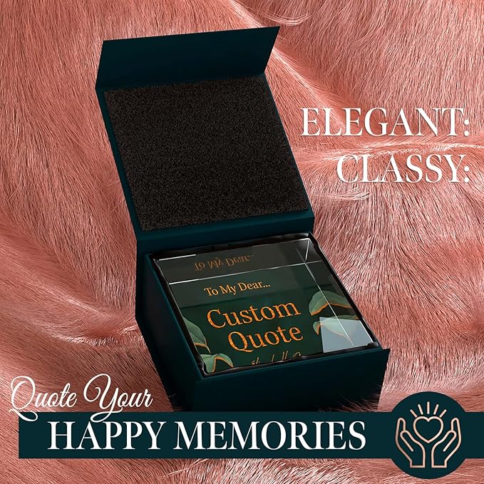 Personalized Gifts, Custom Quote Block Letter Board,Crystal-Clear Acrylic with Gift Box,17 Styles, Holiday and Christmas Gift for Mom, Dad, Girlfriend, Him or Her, Husband, Wife (4"x4, Botanical Lux)