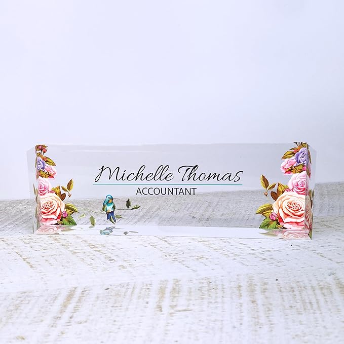 Desk Name Plate Personalized - Design Options - Coworker Gifts, Workspace Decorations, Professional Office Décor