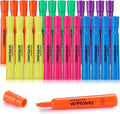 WOSWEL Highlighters Bulk, 24 Pack Tank Style Highlighters Assorted Fluorescent Colors Set, 6 Bright Colors Chisel Tip Highlighter Markers for Kid and Adult Coloring, Highlighting as School Supplies