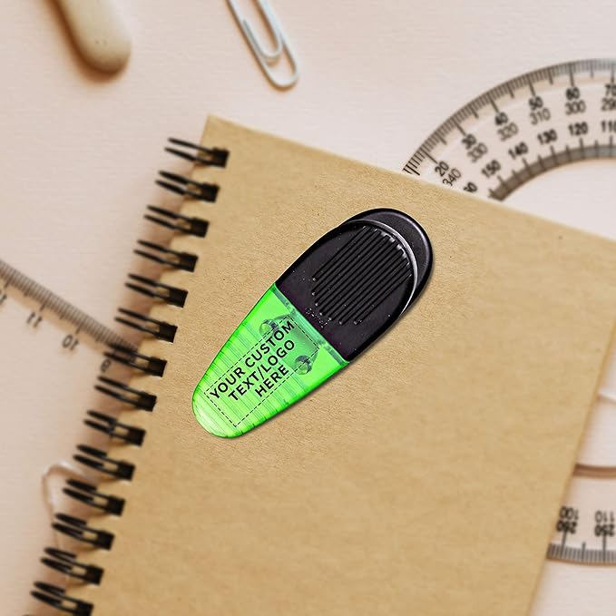 50 Magnetic Memo Holders Set - Customizable Text, Logo - Large Clip, Plastic - TGreen