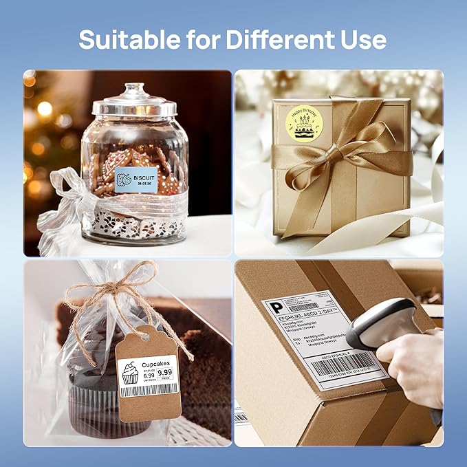 POLONO Bluetooth Thermal Shipping Label Printer, Wireless 4x6 Shipping Label Printer for Small Business, Support iOS, Android, Windows and Mac, Compatible with Amazon, Ebay, Shopify, Etsy, USPS(Cyan)