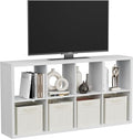 8 Cube Storage Organizer, Cube Shelf with Heavy-Duty Thick Boards, 25.12" L x 9.37" W x 48.74" H, Smooth Easy-Clean Panels, Simple Assembly, for Living Room Bedroom Office, White