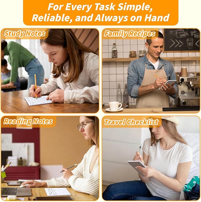 Note Pads 4x6, 36 Pack Small NotePads, Server Note Pads, Scratch Pads 4x6, Memo Pads White Paper, 50 Sheets per Blank Note Pads 4x6, Mini Writing Pads Pocket Notepads for Office School Home Supplies