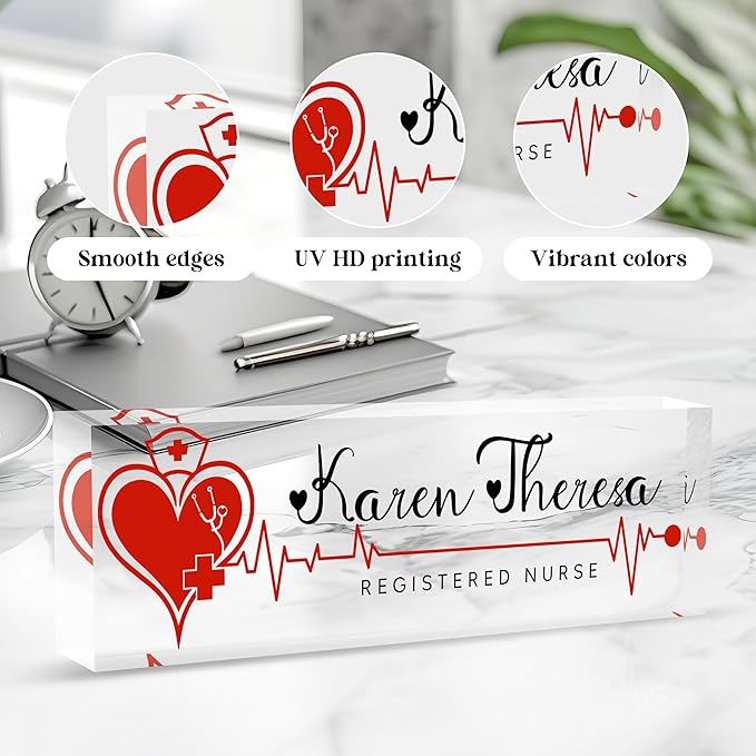 Custom Office Name Plate, Personalized Gifts for Women & Men, Appreciation Gifts for Employees, Boss, Teacher - Office Desk Accessory