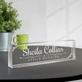 Custom Acrylic Name Plate for Desk, Personalized Office Decor, Engraved Funny Gifts for Coworkers, Boss, Teacher