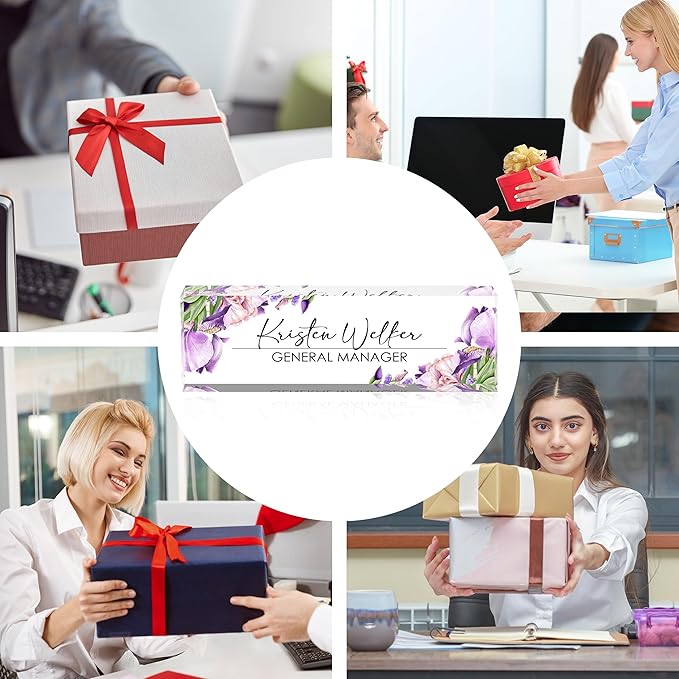 Personalized Lily Name Plates for Office - Gifts for Teacher, Boss, Employee Appreciation - Desk Decor