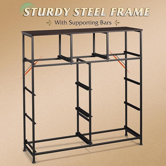 WLIVE 9-Drawer Dresser, Fabric Storage Tower for Bedroom, Hallway, Entryway, Closet, Tall Chest Organizer Unit with Fabric Bins, Steel Frame, Wood Top, Easy Pull Handle, Dark Grey