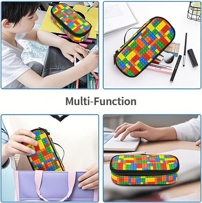 Brick Pencil Case Pencil Pouch Large Capacity Pen Bag School Office Organizer Stationery Storage Box For Girls Boys Teen Kids