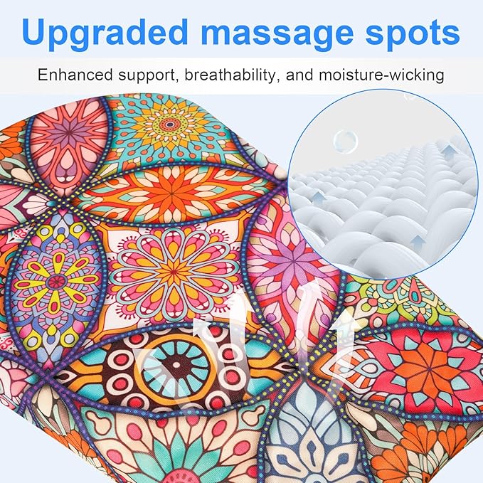 Ergonomic Wrist Mouse Pad with Massage Design, Mandala Style, Y Folk Style Mandala Color, Lycra Material