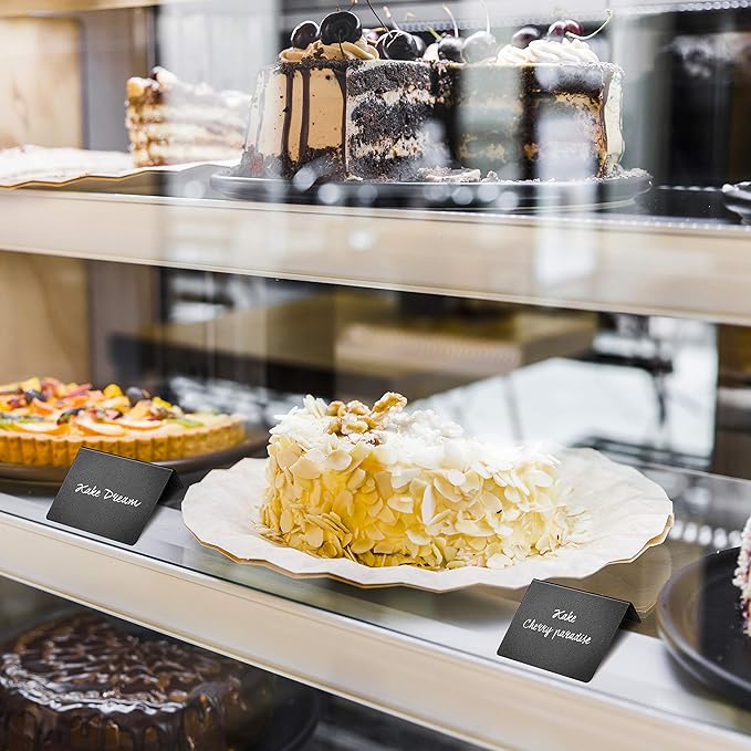 30 Pack Mini Chalkboard Signs 3x4 for Buffet & Table Use – Small Reusable Food Labels - Plastic Blackboard Display Cards for Wedding - Catering Vendor - Booths Party Tables & Bakery Displays