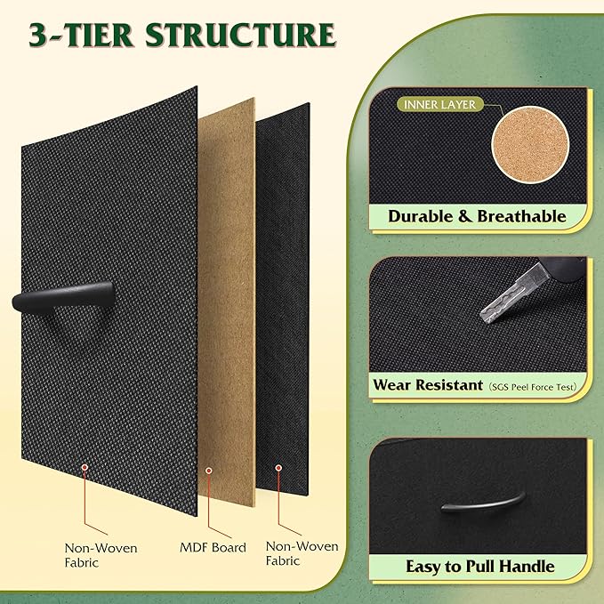 WLIVE Tall Fabric Dresser with 8 Drawers, Storage Tower with Fabric Bins, Double Dressers, Chest of Drawers for Closet, Bedroom, Living Room, Hallway, Dorm, Black and Rustic Brown
