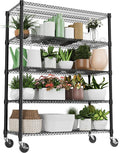 5 Tiers Shelf 3300 lbs Steel Storage Shelving Utility Shelving Unit Steel Organizer Wire Rack for Home,Kitchen,Office,Garage Black 23.6" D x 53.1" W x 73.6" H