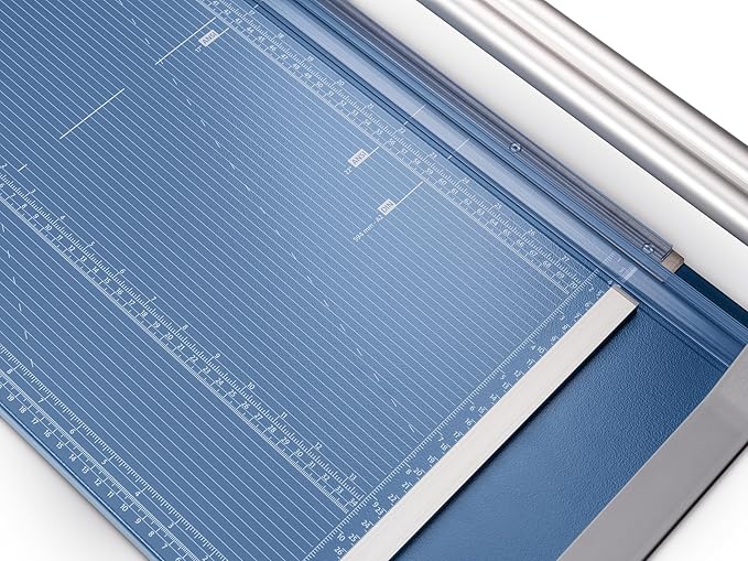 Dahle 558 Professional Rotary Trimmer, 51" Cut Length, 12 Sheet Capacity, Self-Sharpening, Dual Guide Bar, Automatic Clamp, German Engineered Paper Cutter