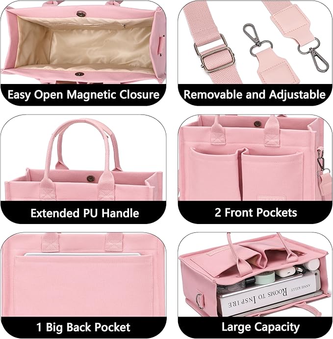 Canvas Tote Bag for Women,Women's Bags Crossbody Bags Work Laptop Tote Bag Large Handbags Purse for Travel Nurse Teacher