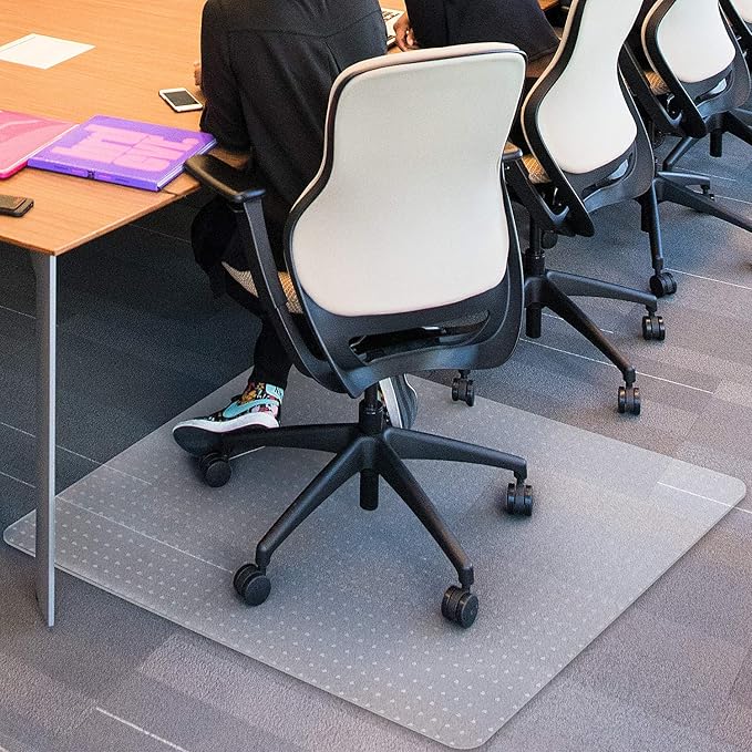 Azadx Office Chair Mat for Carpet Desk Chair Mat for Carpeted Floors Large Floor Mat for Office Chair on Low, Standard and No Pile Carpeted Floors Durable Carpet Protector Mat (46x 60'' Rectangle)