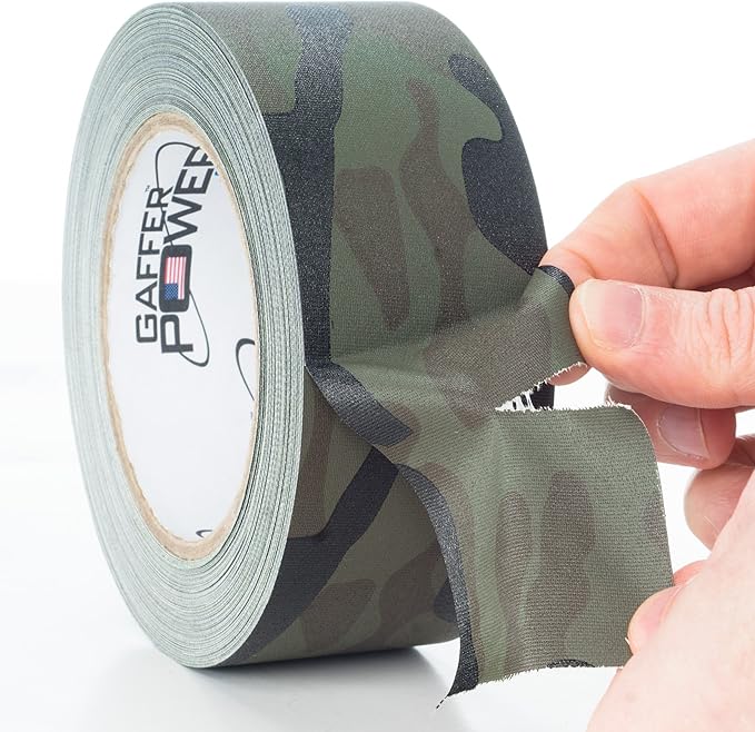Gaffer Power Camouflage Gaffer Tape | Premium Grade Army Green Camo Tape | USA Made | Heavy Duty, Non-Reflective & Water Resistant | 2 Inch x 25 Yards