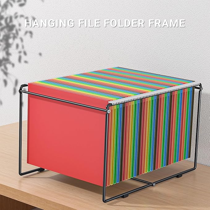 Legal/Letter Size Hanging File Folder Frame,Special Design for Desk Top Use,Not fit any file Drawers,Hanging Files Holder,Desk Organizer for Accessories,Anti-Scratch/Rusty
