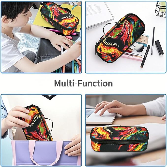 Dinosaur Pencil Case Pencil Pouch Large Capacity Pen Bag School Office Organizer Stationery Storage Box For Girls Boys Teen Kids