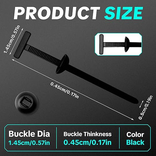 120PCS Nylon Universal Cable Tie Buckle, Heavy Duty Zip Ties for Car, Automotive Zipper Clips, Push Pin Clip Car Daily Repair, Snap-Fit Ziptie Bumper Retainer Fender Liner Door Panel Fastener