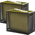 EASEPRES Desk Hanging File Organizer with 10 Folders, Mesh Metal Letter-Size Desktop File Holder Box for Filing Folder Storage Basket, 2 Pack Black, 12.2 x 9.45 x 5.45 inches