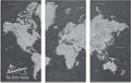 3 Panel - Stormy Dreams World Canvas Travel Wall Map - Personalized Gallery Wrapped