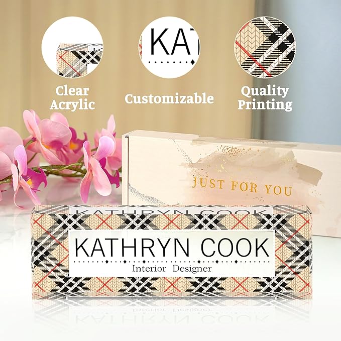 Personalized Name Plates for Office - Gifts for Teacher, Boss, Employee Appreciation - Desk Decor (chessboard2)