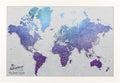 Canvas - Personalized Vibrant Violet World Push Pin Travel Map with Textured White Frame