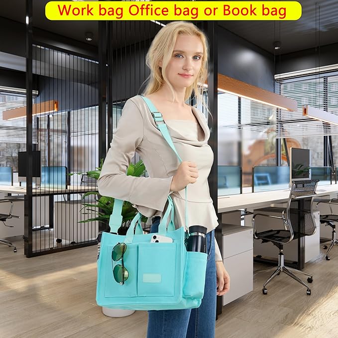 Canvas Tote Bag for Women,Women's Bags Crossbody Bags Work Laptop Tote Bag Large Handbags Purse for Travel Nurse Teacher