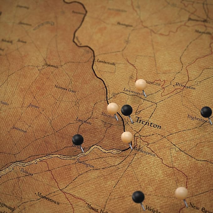 Conquest Maps Push Pin New Jersey Map Board - With Push Pins to Mark New Jersey Travels - Handmade in Ohio, USA - Design: Golden Aged
