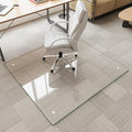 Tempered Glass Chair Mat for Carpet & Hard Floor, 48"x48" Office Chair Mat - Heavy Duty & Scratch Resistant, Non-Slip Pads, Rounded Corners & Polished Edges