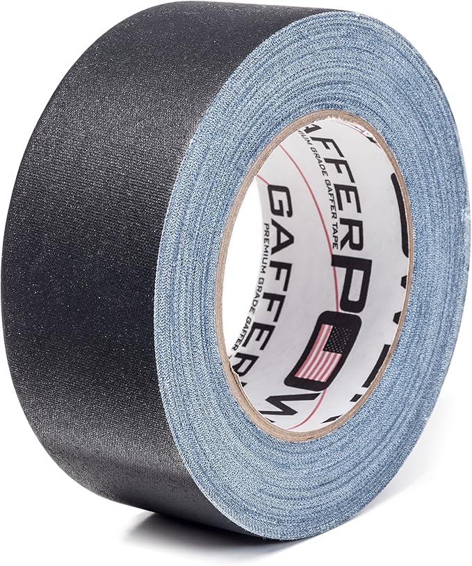 Gaffer Power Proudly Made in The USA, Real Professional Grade Gaffer Tape, Heavy Duty Gaffers Tape, Non-Reflective, Multipurpose. 2 Inches x 30 Yards, Black