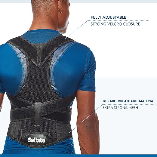 Posture Corrector for Men and Women - Back Brace for Upper and Lower Body Support - Adjustable Straightener with Pain Relief and Muscle Memory (Medium)