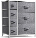 Sorbus Dresser with 7 Drawers - Chest Organizer Tower Unit with Steel Frame, Wood Top, Easy Pull Fabric Bins - Storage Furniture for Bedroom, Hallway, Closet & Office Organization