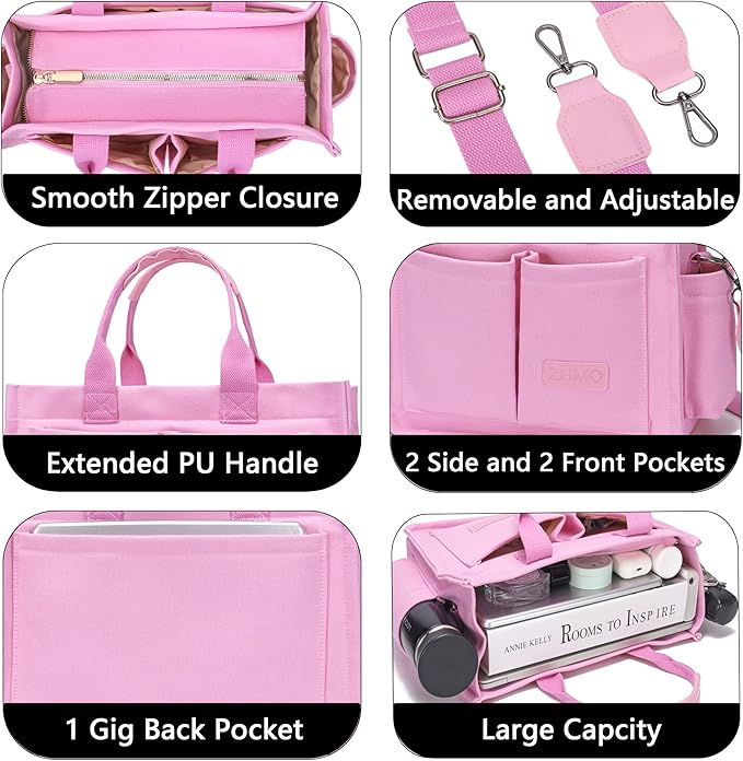 Canvas Tote Bag for Women,Women's Bags Crossbody Bags Work Laptop Tote Bag Large Handbags Purse for Travel Nurse Teacher