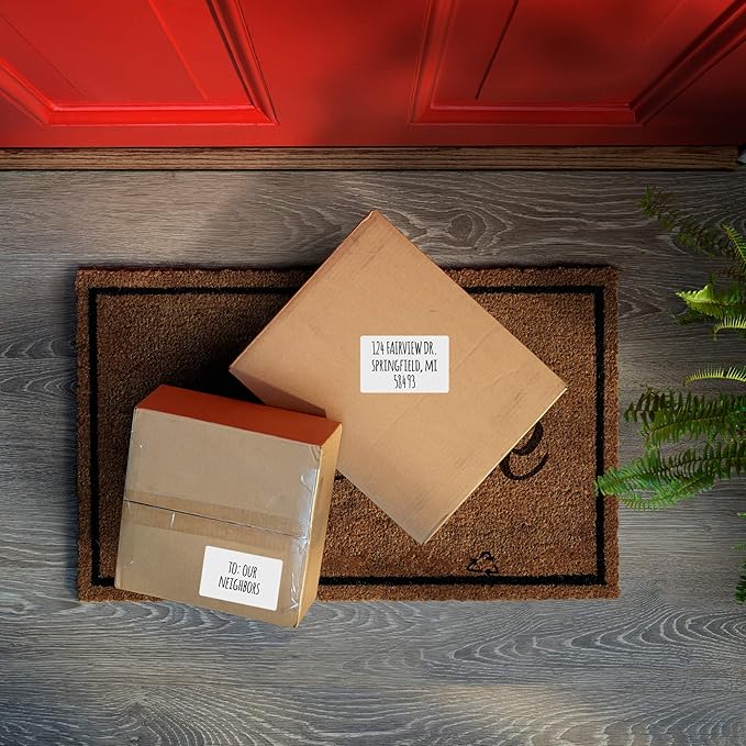 LotFancy Name Tag Stickers, 500pc Blank Labels, 3.5" x 2.25", 1 Roll, Adhesive Tags with Perforated Line for School Office Home (White)