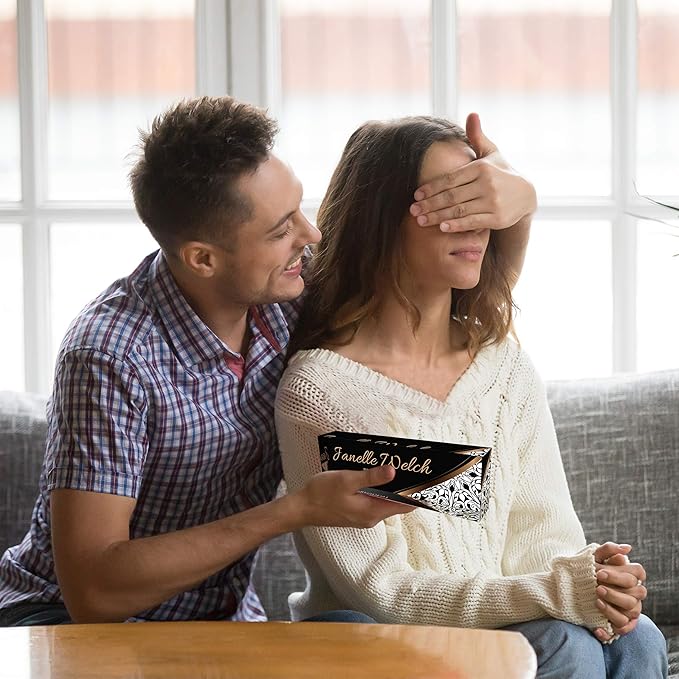 Artblox Office Desk Name Plate Personalized | Custom Name Plates for Desks | Abstract Flower Design On Clear Acrylic Glass | Office Desk Decor - (8" x 2.5")